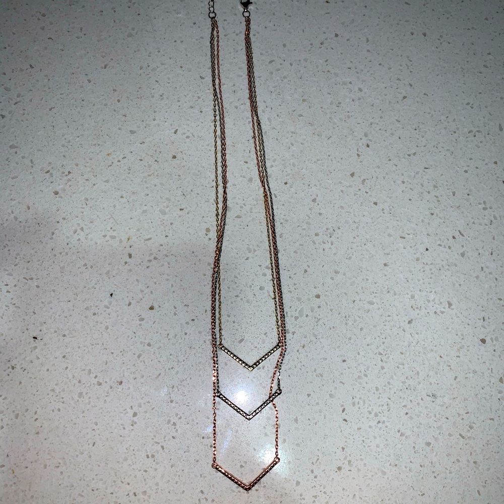 HALLMARK sterling silver 3 tone necklace
